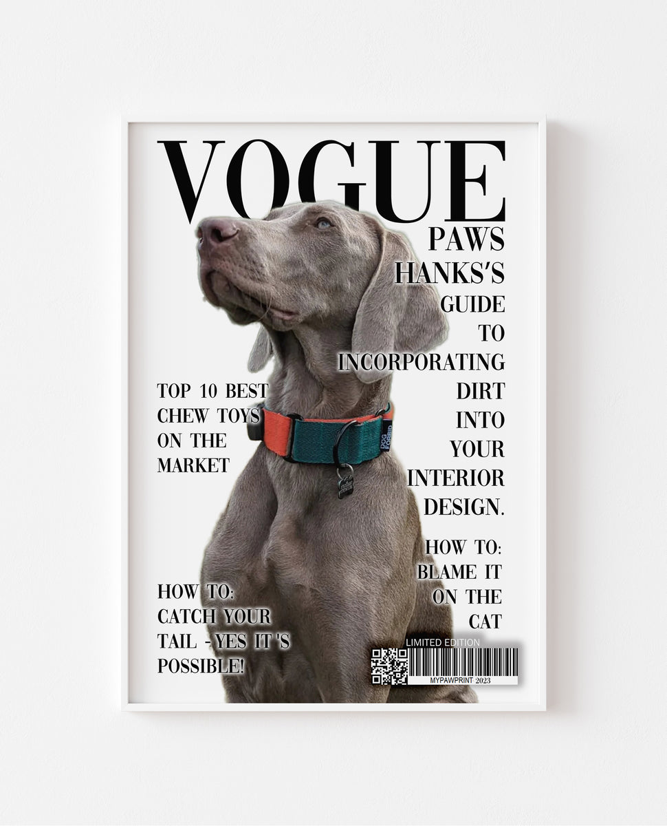 The Vogue Paws Magazine Cover Custom Pet Pawtrait – MY PAW PRINT