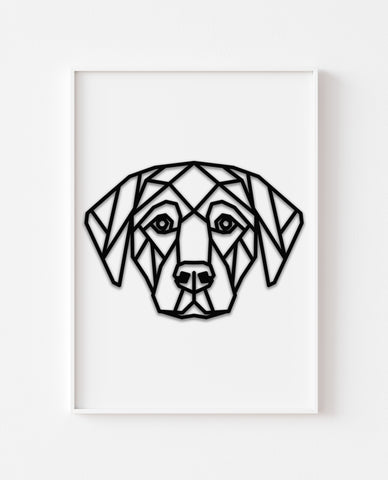 Modern Geometric Dog Art Print