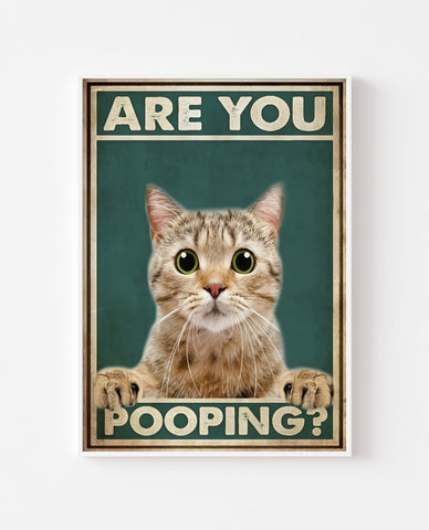 Are You Pooping? Ginger Cat Art Print