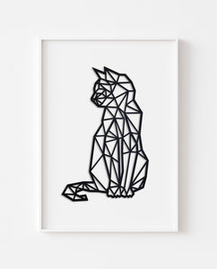 Modern Geometric Cat Art Print