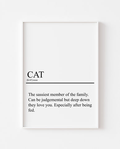 Cat Definition Cat Art Print