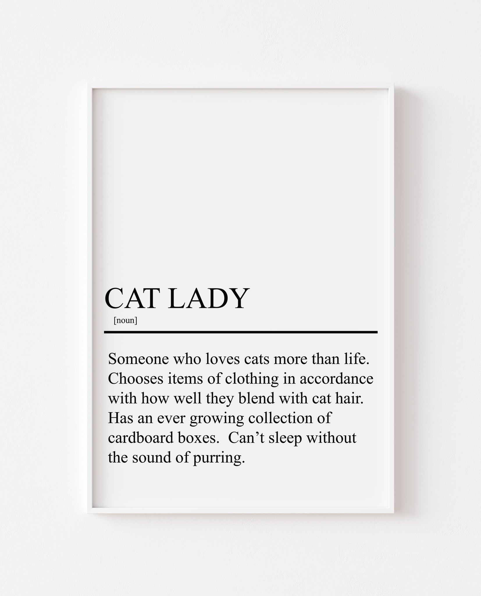 Cat Lady Definition Cat Art Print